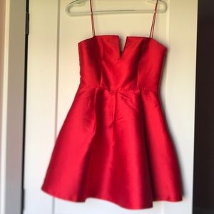 Short, Red formal dress (spaghetti strap)